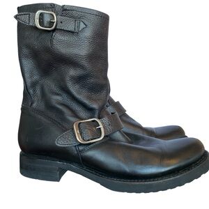 F12 Frye Veronica Short Slouch boot in black leather 9